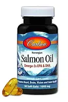 Олія лосося, Salmon Oil, Carlson Labs, норвежська, 500 мг, 50 капсул (CAR-01502)