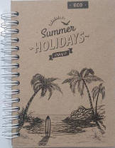 Блокнот для нотаток «Еко», бічна пружина, А6, 80 аркушів, Еко папір, клітка, тверда обкладинка KNZ, фото 5