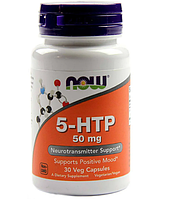 5-НТР, 5-гідрокси L-триптофан, Now Foods, 50 мг, 30 кап. (NOW-00097)