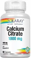 Цитрат кальция с витамином D-3, Calcium Citrate, Solaray, 1000 мг, 90 капсул (SOR-04583)