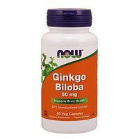 Гинкго Билоба, Ginkgo Biloba, Now Foods, 60 мг, 60 кап. (NOW-04686)