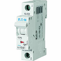 Автоматический выключатель Eaton PL7-C1,6/1 1P 1,6A C 10kA 262698 модульный (Moeller)