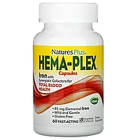 Комплекс витаминов и минералов, Hema-Plex, Nature's Plus, 60 вегетарианских капсул (NAP-03772)