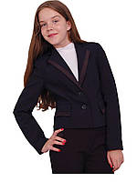Пиджак школьный для девочки п-659 рост 134 152 и 158 синий тм "Попелюшка"