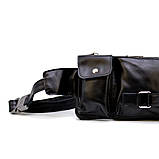 Шкіряна сумка на пояс, бананка GA-8135-3md, чорна, бренд Tarwa, фото 4
