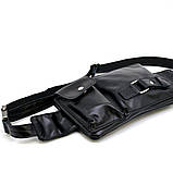 Шкіряна сумка на пояс, бананка GA-8135-3md, чорна, бренд Tarwa, фото 5