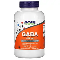 ГАМК природный успокаивающий эффект, GABA, Now Foods, 200 капсул (NOW-00088)