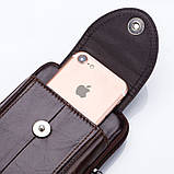 Напоясна сумка-чохол для смартфона T1397 Bull з натуральної шкіри, фото 3