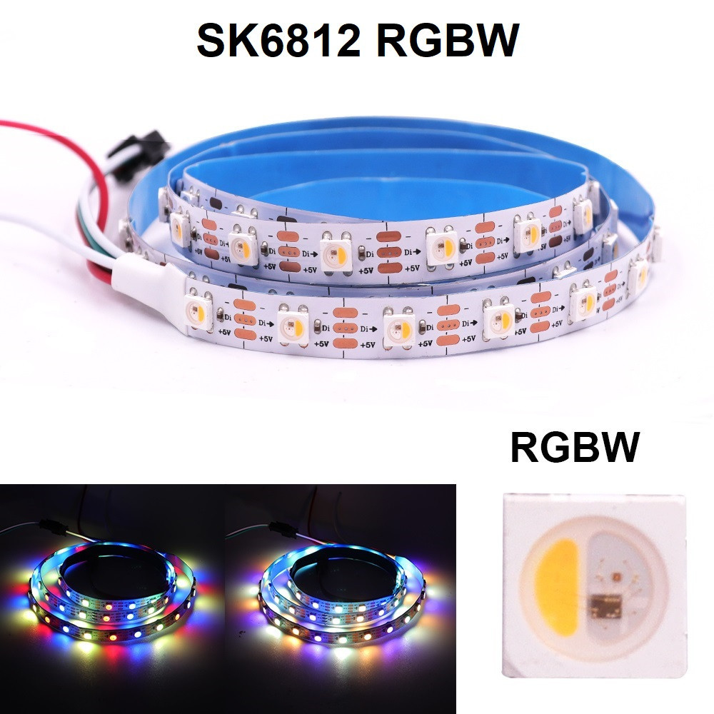 Світлодіодна стрічка SMART RGBW SK6812 5V, 5050, 60 led/m, 18W, IP20, Standart. Гарантія – 12 місяців
