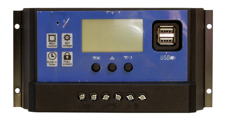 Контролер заряду RBL-60A (PWM, струм 60А, 12/24В, РК індикатор, 2xUSB 5В)