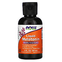 Мелатонин, Now Foods, 2 унции, 60 мл (NOW-03261)