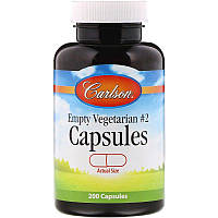 Пустые растительные капсулы №2, Capsules, Carlson Labs, 200 шт (CAR-94120)