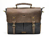 Чоловіча сумка-портфель шкіра+парусина RG-3960-4lx від українського бренду TARWA, фото 3