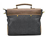 Чоловіча сумка-портфель шкіра+парусина RG-3960-4lx від українського бренду TARWA, фото 4