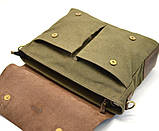 Чоловіча сумка-портфель шкіра + парусина RH-3960-4lx від українського бренда TARWA, фото 6