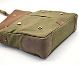 Чоловіча сумка-портфель шкіра + парусина RH-3960-4lx від українського бренда TARWA, фото 7