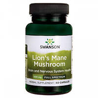 Ежовик гребенчатый, Lion's Mane Mushroom, Swanson, 500 мг, 60 капсул (SWV-11096)