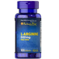 Л-аргинин, L-Arginine, Puritan's Pride, 500 мг, 100 капсул (PTP-10091)