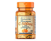 Витамин С с биофлавоноидами, Vitamin C Rose Hips, Puritan's Pride, 500 мг, 100 капсул (PTP-12430)