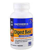 Ферменты и пробиотики, Digest Basic+Probiotics, Enzymedica, 90 капсул (ENZ-13051)