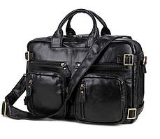 Універсальна чоловіча сумка-трансформер сумка-рюкзак, чорна 7026А