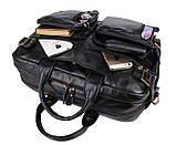 Універсальна чоловіча сумка-трансформер сумка-рюкзак, чорна 7026А, фото 4