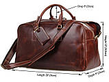 Велика зручна шкіряна дорожня сумка, англійський стиль 7156LB, фото 3