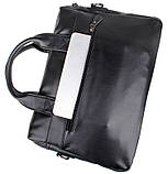 Шкіряна сумка чорна чоловіча 7122A (месенджер, портфель), фото 5