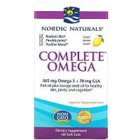 Омега 3 6 9 (лимон), Complete Omega, Nordic Naturals, 1000 мг, 60 капсул (NOR-01770)