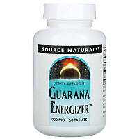 Гуарана, Guarana Energizer, Source Naturals, 900 мг, 60 таблеток (SNS-01819)