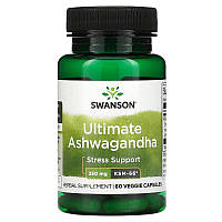 Ашвагандха, екстракт кореня, Ultimate Ashwagandha, Swanson, 250 мг, 60 вегетаріанських капсул (SWV-21003)