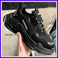 Кроссовки женские и мужские Balenciaga Triple-S black / Баленсиага Трипл С черные