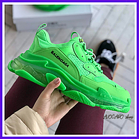 Кроссовки женские Balenciaga Triple-S Clear Sole green / Баленсиага Трипл С зеленые