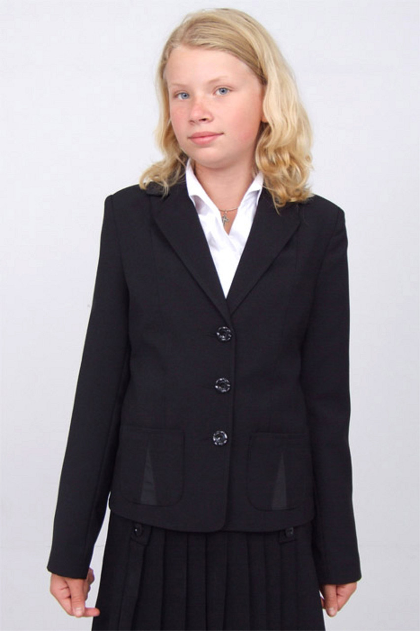 Піджак шкільний для дівчинки м-744 розмір 128 чорний