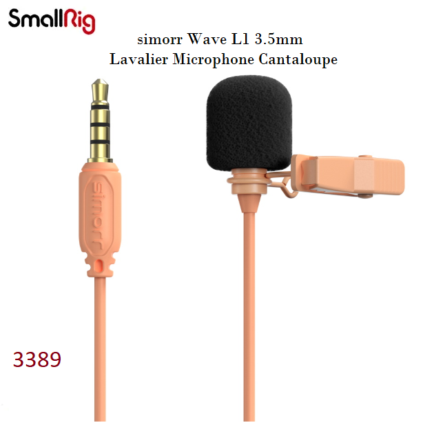 Петличний мікрофон SmallRig Simorr Wave L1 3.5 mm Lavalier Microphone Cantaloupe 3389 (3389)