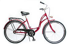 Велосипед жіночий міський VANESSA 26 Red з кошиком, фото 4