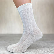 Високі льняні чоловічі шкарпетки з сіточкою бежеві Житомир 27, фото 2