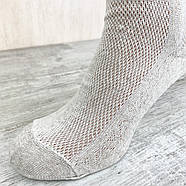 Високі льняні чоловічі шкарпетки з сіточкою бежеві Житомир 27, фото 3
