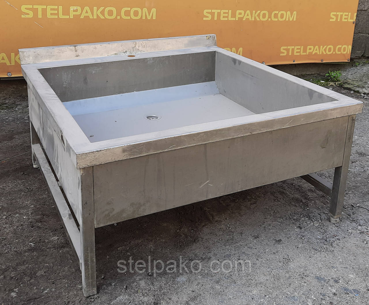 Мойка односекционная из нержавеющей стали, 900х900х400 мм., Б/у ...