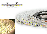 Светодиодная лента OEM ST 60 SMD на метр 5050 12V Белый тёплый 1 метр (отрезная) самоклеящаяся