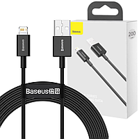 Кабель USB to Lightning 2 метра Baseus Superior Fast Charging Data 2.4A 2m (CALYS-C01) Black