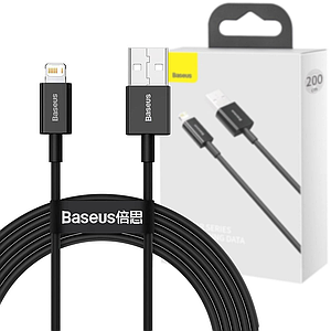 Кабель USB to Lightning 2 метра Baseus Superior Fast Charging Data 2.4A 2m (CALYS-C01) Black
