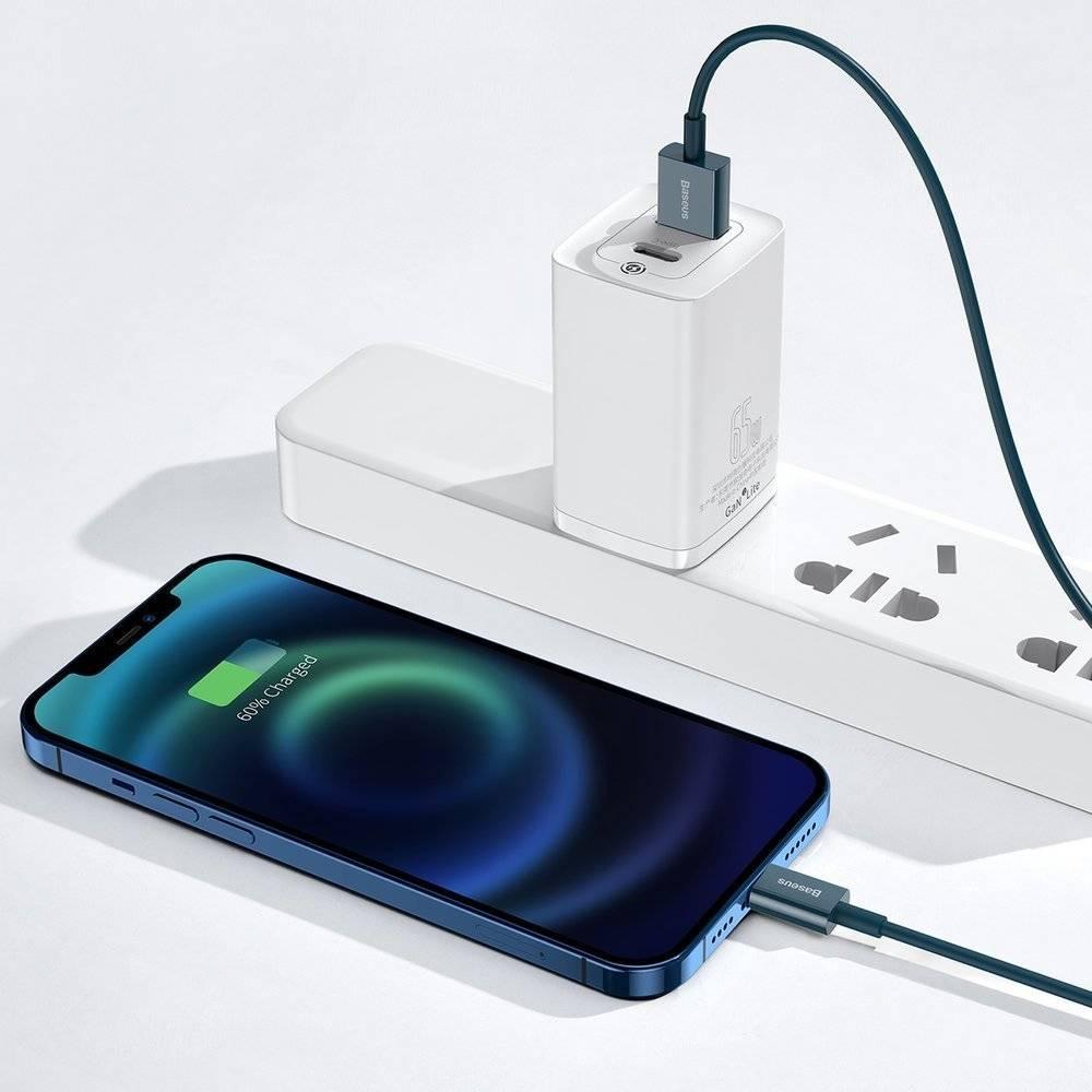 Кабели USB to Apple Lightning | для iPhone 2 метра Baseus Superior Fast Charging Data 2.4A 2m Blue - Синий Кабель