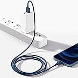 Кабель USB to Lightning 2 метра Baseus Superior Fast Charging Data 2.4A 2m (CALYS-C03) Blue, фото 5