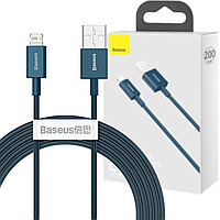 Кабель USB to Lightning 2 метра Baseus Superior Fast Charging Data 2.4A 2m (CALYS-C03) Blue