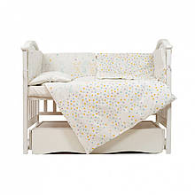 Постільний комплект в ліжечко 6 елементів Eco Line New, Bunnies mint, м'ятний