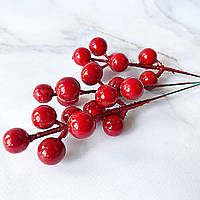 Ветка красных ягод 17.5х3 см