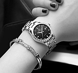 Стильний наручний жіночий механічний годинник із металевим ремінцем із японським механізмом з автопідзаводом, фото 2