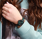 Годинники кварцові жіночі стильні наручні на шкіряному ремінці, фото 4