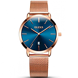 Ультратонкий стрільцевий кварцовий наручний годинник із металевим браслетом із японським механізмом, фото 9